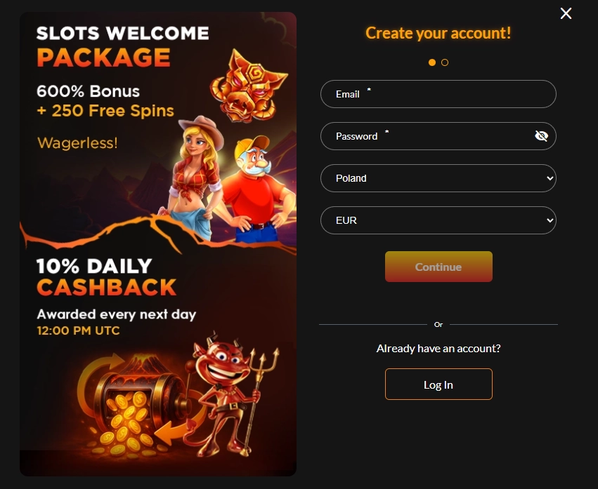 Registration and account access